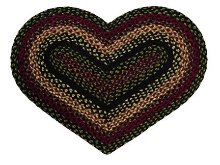 Square Heart Rug Heart Shaped Braided Rug - Allyson’s Place | Primitive Home Décor