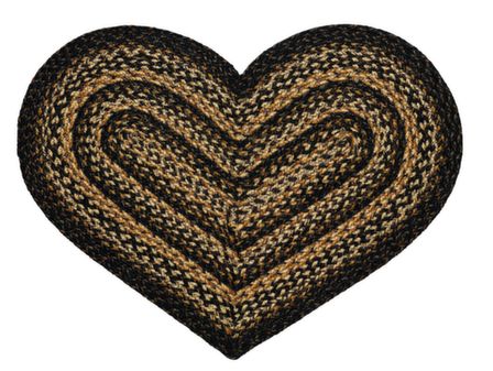 Square Heart Rug Heart Shaped Braided Rug - Allyson’s Place | Primitive Home Décor