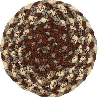 Gristmill coaster features top selling color combination of brown, natural, cream, and gray. Visit website for FREE s/h & discount offers. Primitive Country Farmhouse Kitchen Table Dining.