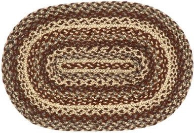 Gristmill Braided  Placemat features colors of brown, natural, cream, and gray. See website for free s/h and discount offers. Primitive Country Farmhouse Kitchen Table Dining.