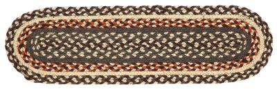 Loft Braided  Stair Tread features color combination of black, rust, and natural. Measures approx. 8 x 28 in. Visit website for FREE s/h & discount offers. Primitive Country Farmhouse Home Decor.