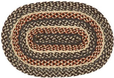 Loft Braided  Placemat features colors of black, rust, and natural. See website for free s/h and discount offers. Primitive Country Farmhouse Kitchen Table Dining.