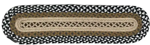 Harbor   Braided Stair Tread Oval 8 x 28 in.