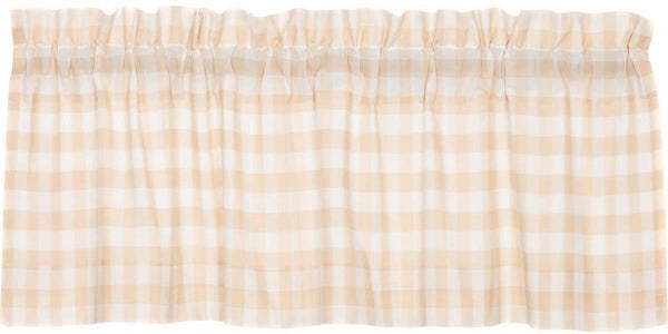 Annie Buffalo Tan Check Valance 16x60, Primitive Country Farmhouse Larg
