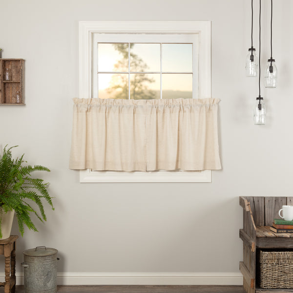 The Simple Life Flax Natural Tier Set showcases a classy, casual farmhouse look with our natural color cotton lined window treatment. Visit website for FREE s/h & discount offers. Farmhouse Country Primitive Home Decor & Accessories.