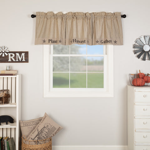 Sawyer Mill Farmhouse Rustic Charcoal Gray Gathered Rod Pocket Valance Window Topper 20x72