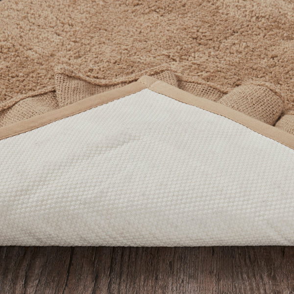 Burlap Natural w/ Burgundy Check Bathmat 20x30