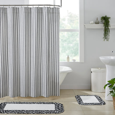 Sawyer Mill Black Ticking Stripe Shower Curtain 72x72