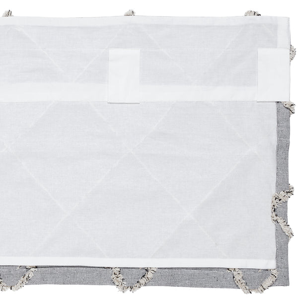 Frayed Lattice Creme & Black Valance 16x72