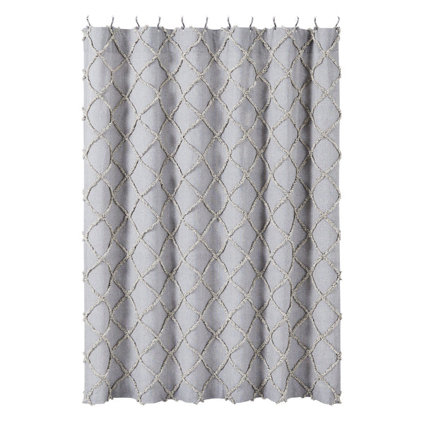 Frayed Lattice Creme & Black Shower Curtain 72x72