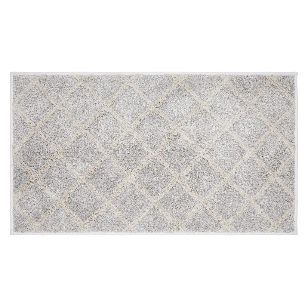 Frayed Lattice Oatmeal Bathmat 27x48 - Allysons Place