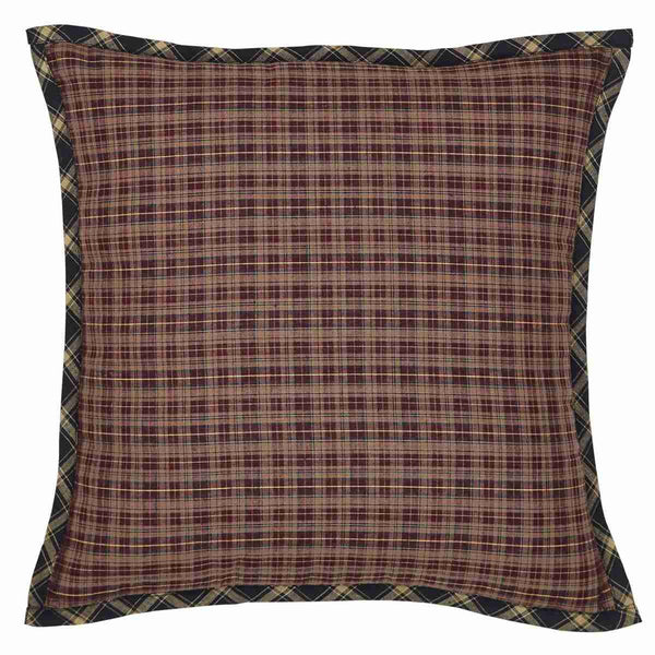 Beckham Fabric Pillow Cover 16 in. rusty red, black and gold plaid, Primitive Country Farmhouse Bedding Home Window Bath Decor & Accessories.