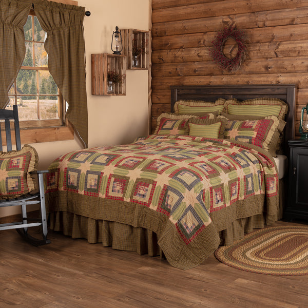 Tea Cabin Twin Quilt Combo with 1 Standard Sham and 1 Twin Bed Skirt