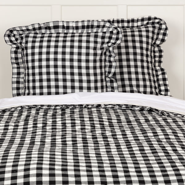 Annie Buffalo Black Check Fabric Euro Sham 26x26