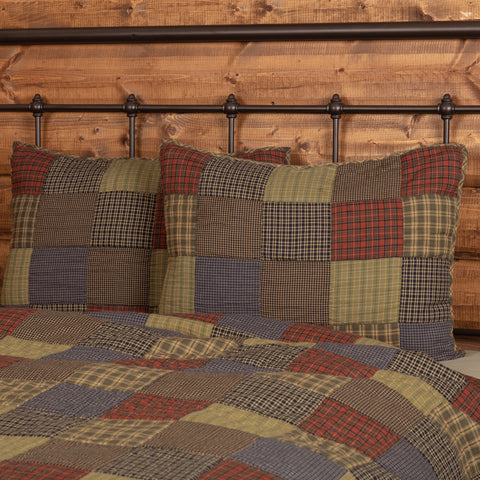 Add a nature-inspired, finishing touch to your rustic bedding with the Cedar Ridge Standard Sham. Featuring a simple block layout of cedar green, brick red, and navy plaid. Visit website for FREE s/h & discount offers. Primitive Country Farmhouse Home Decor Cabin Rustic.