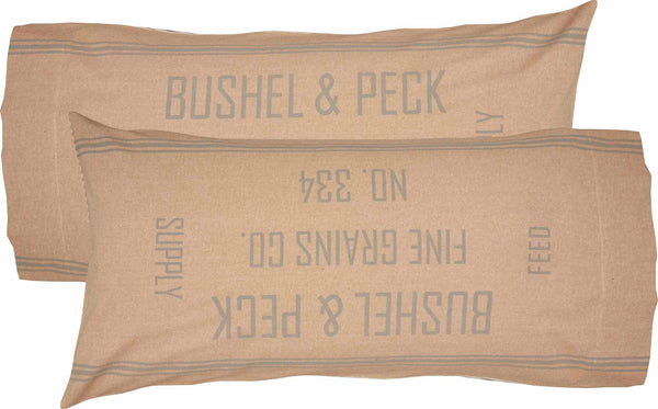 Grace Feed Sack King Pillow Case Set of 2 21x40