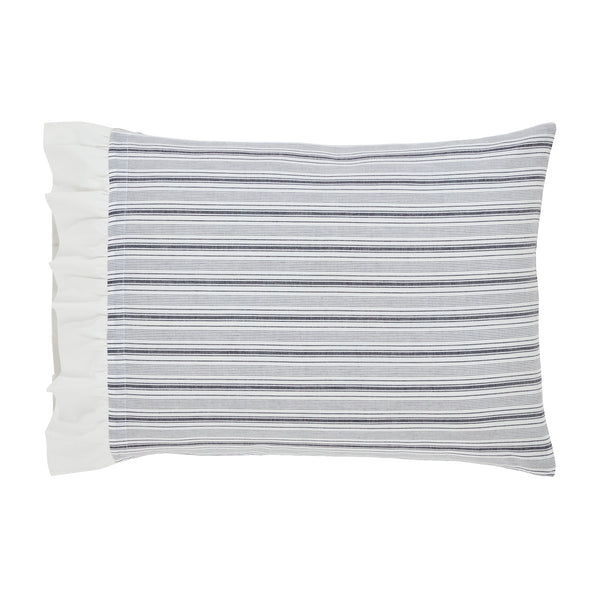 Sawyer Mill Black Ruffled Standard Pillow Case Set of 2 21x26+4