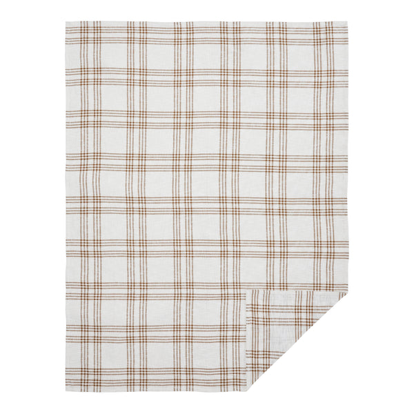 Wheat Plaid Twin Coverlet 70x90