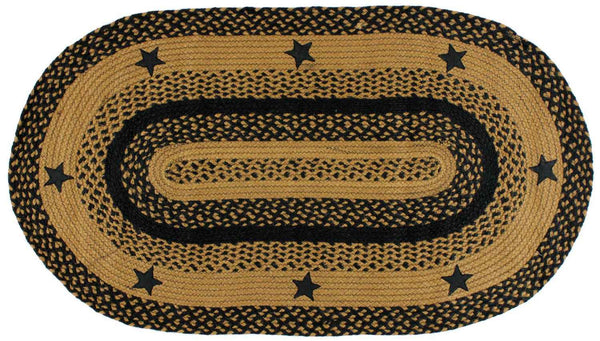 Star Black Braided Jute Rug Oval 5 x 8 ft.