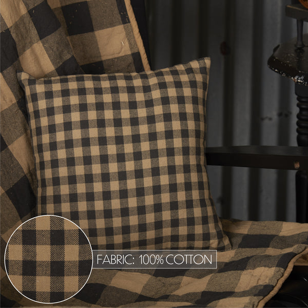 Black Check Fabric Pillow 12x12