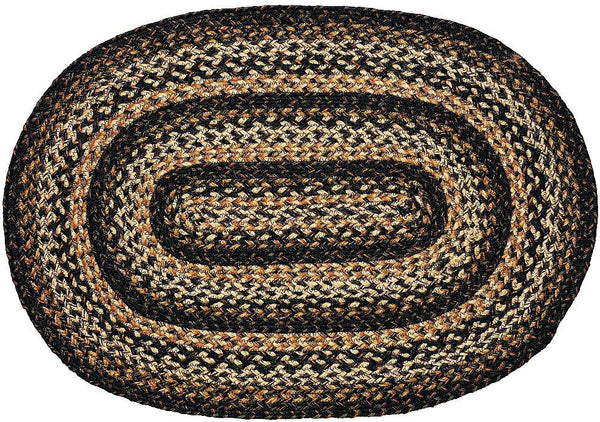Black Forest Braided Jute Rug Oval