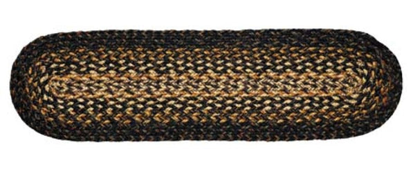 Black Forest Braided Jute Stair Tread Oval 8x28 in.
