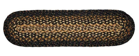 Black Forest Braided Jute Stair Tread Oval 8x28 in.