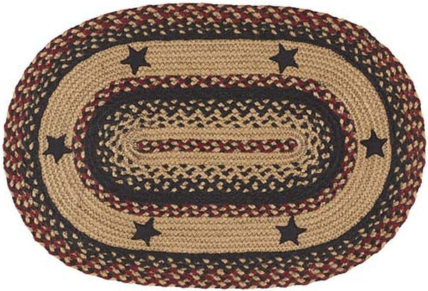 Blackberry Star Braided  Rug Oval
