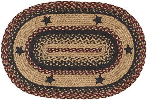 Blackberry Star Braided  Rug Oval