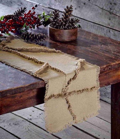 Burlap Natural Reverse Seam Runner 13" X 36", Primitive Country Farmhouse Kitchen Table Dining Home Decor.