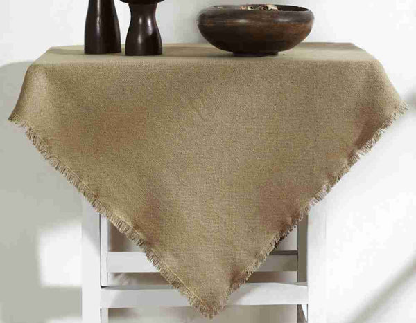 Burlap Natural Table Topper Fringed 40" X 40"