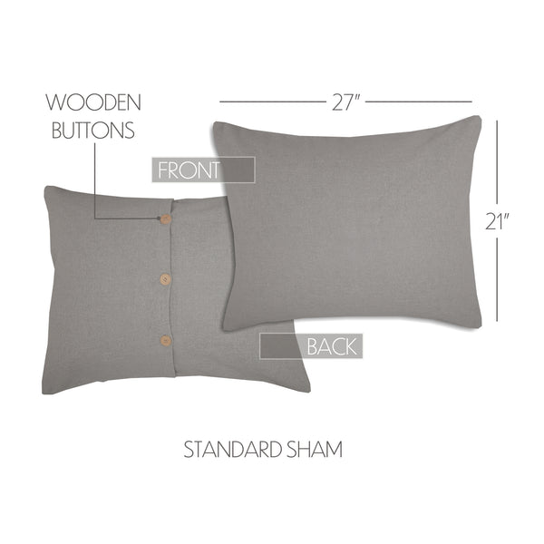 Burlap Dove Grey Standard Sham 21x27