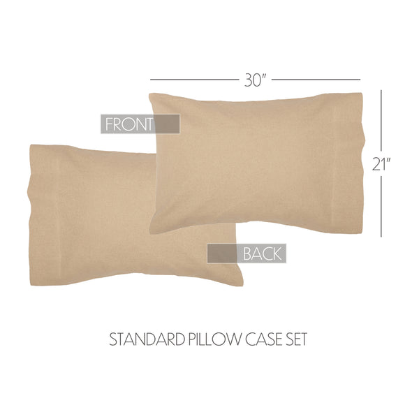 Burlap Vintage Standard Pillow Case Set of 2 21x30