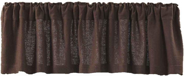 Burlap Chocolate Valance 16x72 Primitive Country Farmhouse Window Treatments Curtains Home Decor.
