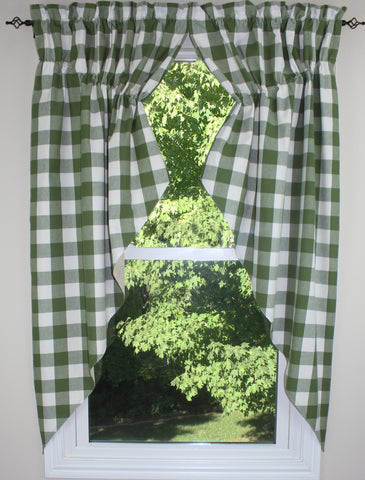 Buffalo Check Sage Gathered Swag