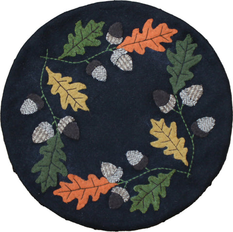 Leaves & Acorns Wool Felt Candle Mat