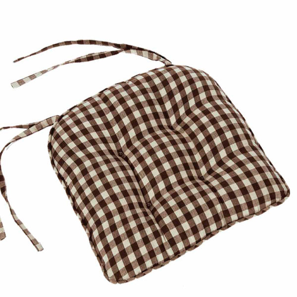 Heritage House Check Black Chair Pad 16"x16"