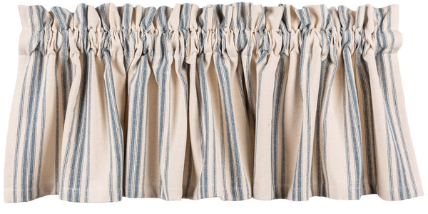 Grain Sack Stripe Blue Valance