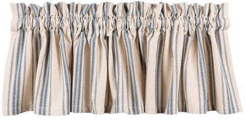 Grain Sack Stripe Blue Valance