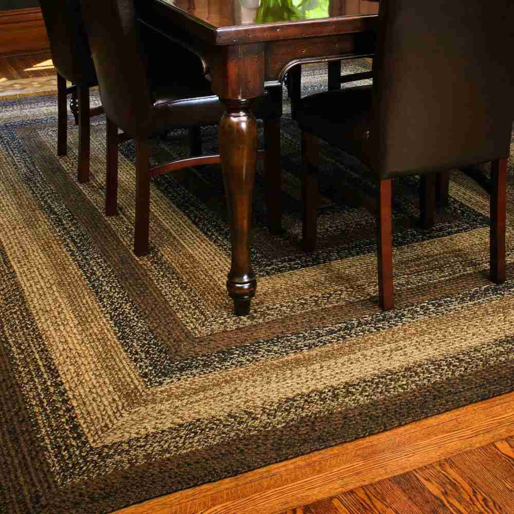 5x8 Rectangular Rug Cappuccino Braided Rug 5x8 | Primitive Country Rectangular Area Rug ...