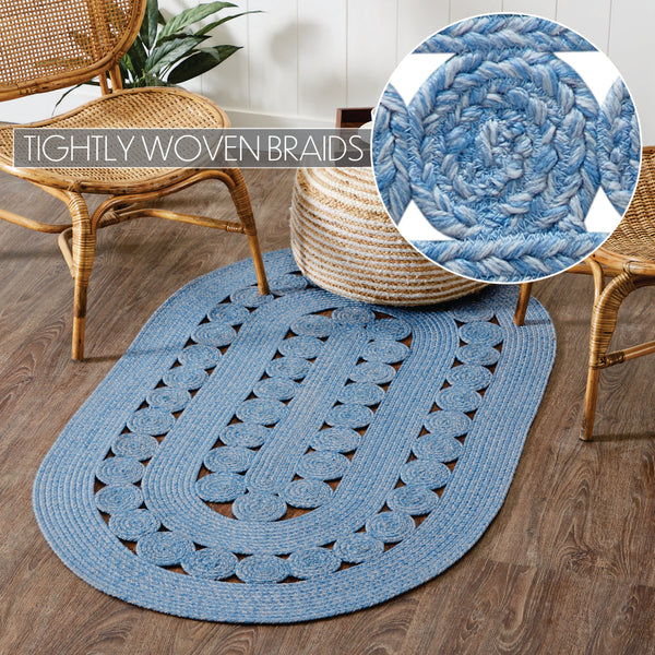 Celeste Blended Blue Indoor/Outdoor Rug Oval 36x60