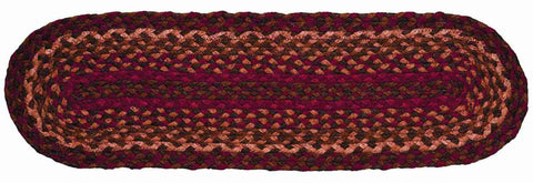 Cinnamon Braided  Stair Tread Oval 8 x 28 in.