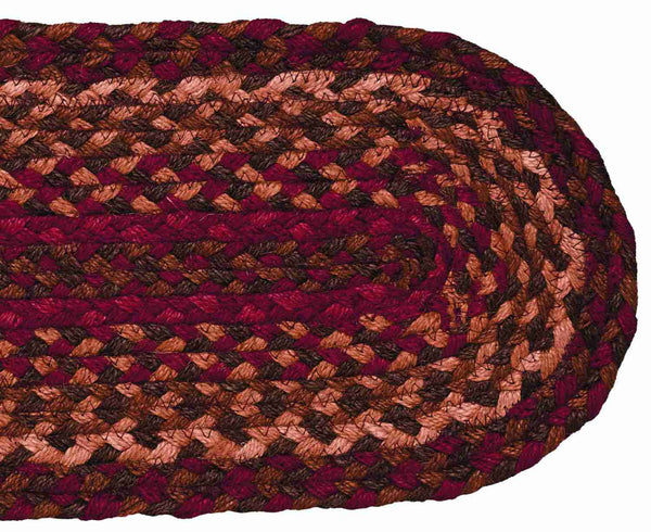 Cinnamon Braided  Stair Tread Oval 8 x 28 in.