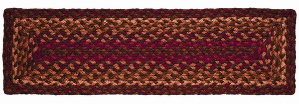Cinnamon Braided Jute Stair Tread Rectangle 8 x 28 in.