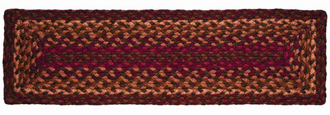 Cinnamon Braided Jute Stair Tread Rectangle 8 x 28 in.