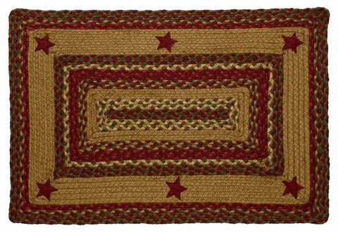 Cinnamon Star Braided  Rug Rectangle 20 x 30 in.