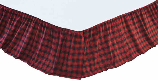 Cumberland Queen Bed Skirt, Red Black , Buffalo Check Primitive Country Farmhouse Bedding Home Decor & Accessories. Dust Ruffle
