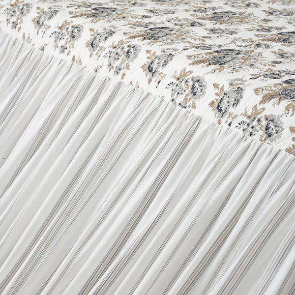 Annie Portabella Floral Ruffled King Coverlet 80x76+27