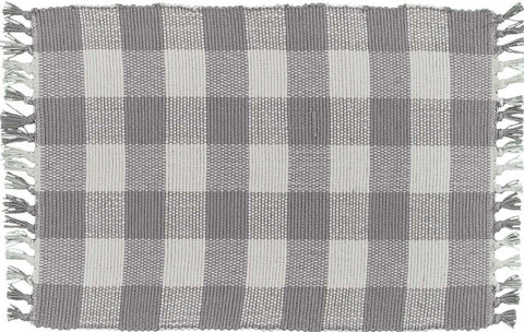 Wicklow Yarn Dove Gray Buffalo Check Placemat Measures: 13" X 19" Primitive Country Farmhouse Home Table Kitchen Decor.
