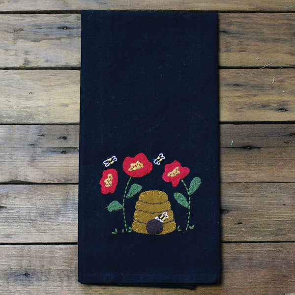 Bee Time Black Towel
